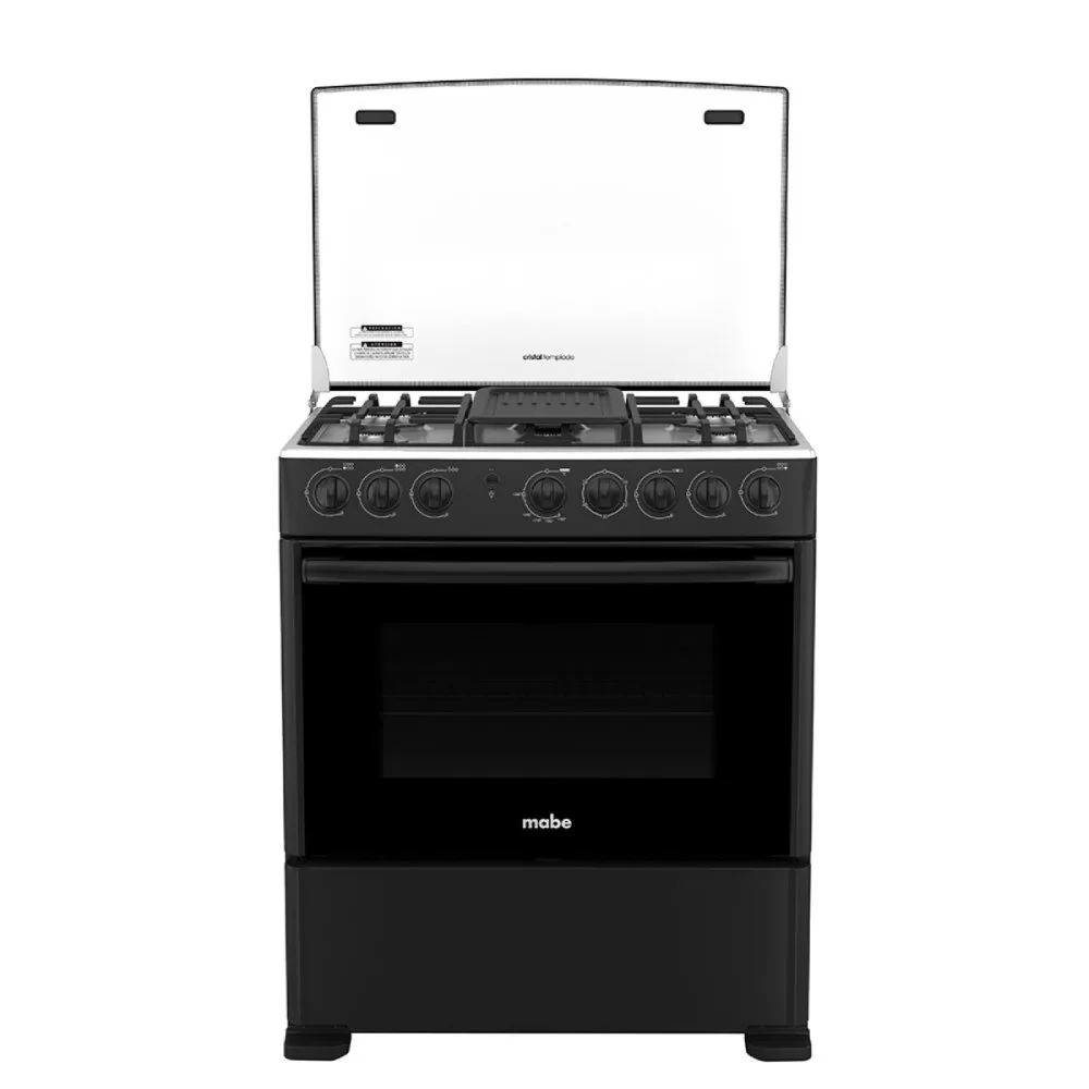 1200Wx1200H I Mabe Coccion 60cm Negro CMP3020FN0 Frontal Capelo Abierto