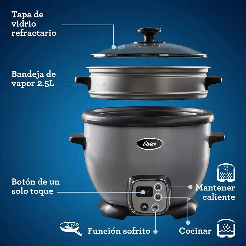 Arrocera Multiusos Oster de 12 Tazas Acero Inoxidable con Funcion Sofrito 2