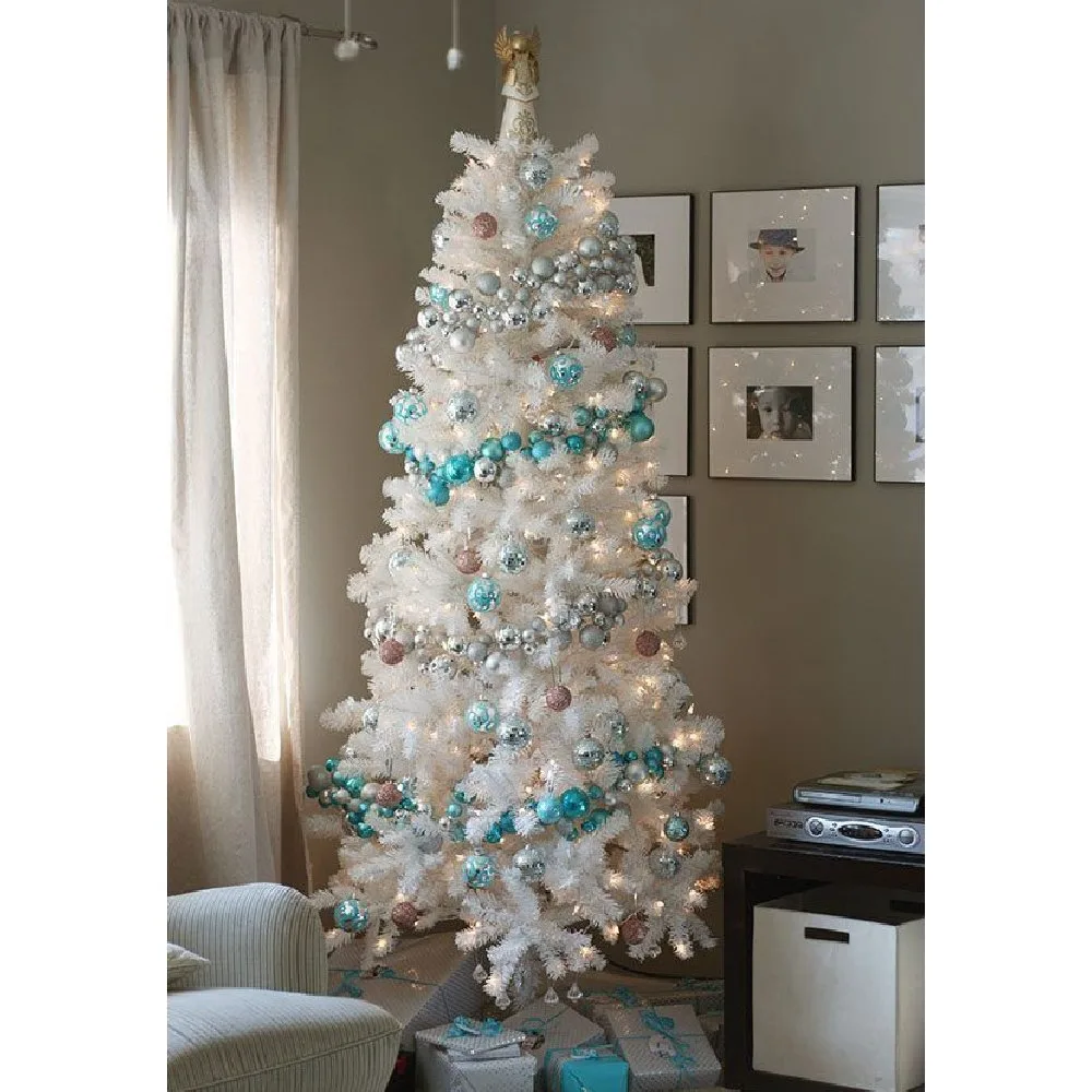 Arbol de Navidad Blanco 210cm de Alto Autoarmable de Incluye Soporte 4