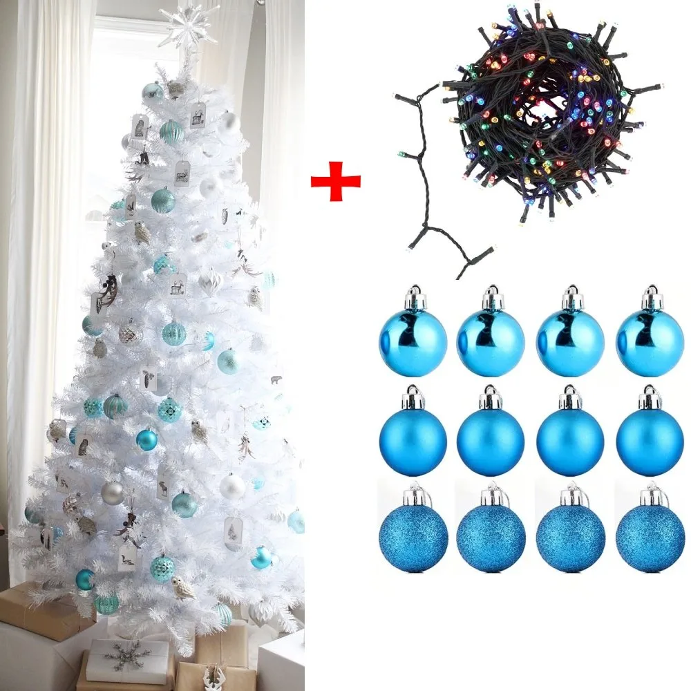 Arbol de Navidad Blanco 210cm de Alto Autoarmable de Incluye Soporte 5