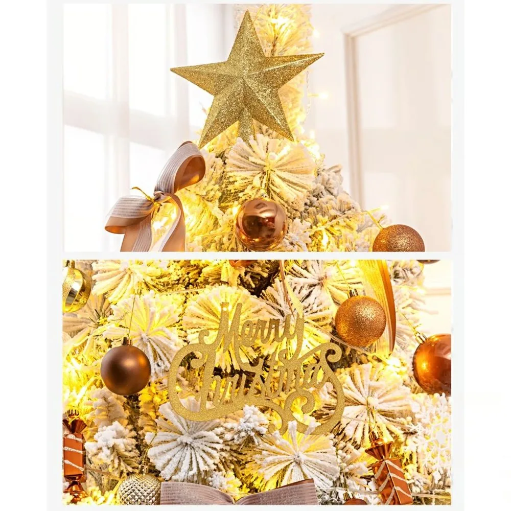 Arbol de Navidad Pino Coposo Americano con Nevado 180CM Perfecto para Decoracion Navidena Realista 2