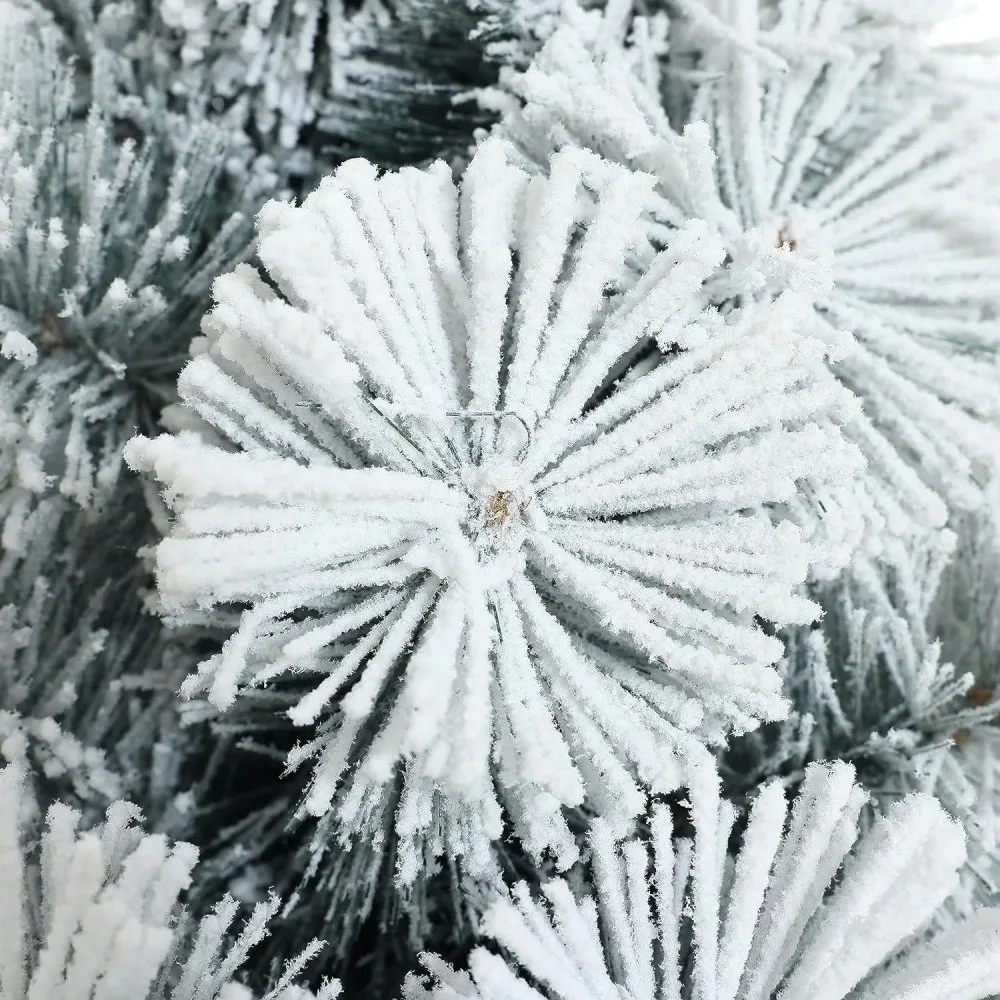 Arbol de Navidad Pino Coposo Americano con Nevado 180CM Perfecto para Decoracion Navidena Realista 3