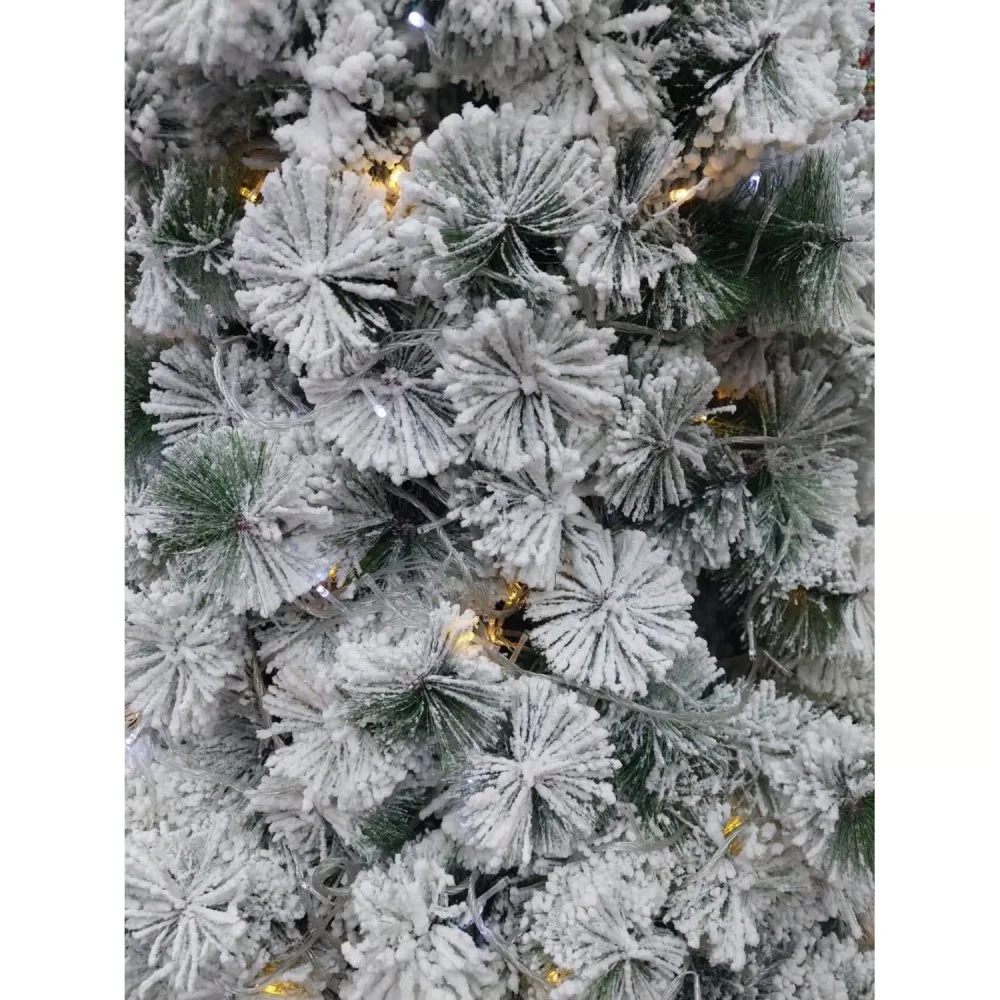 Arbol de Navidad Ponposo Americano con Nevado 150CM de Alto Genera una Decoracion Navidena Realista 2