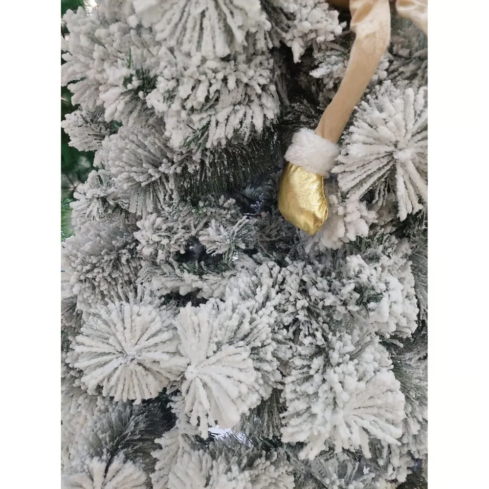 Arbol de Navidad Ponposo Americano con Nevado 150CM de Alto Genera una Decoracion Navidena Realista 3