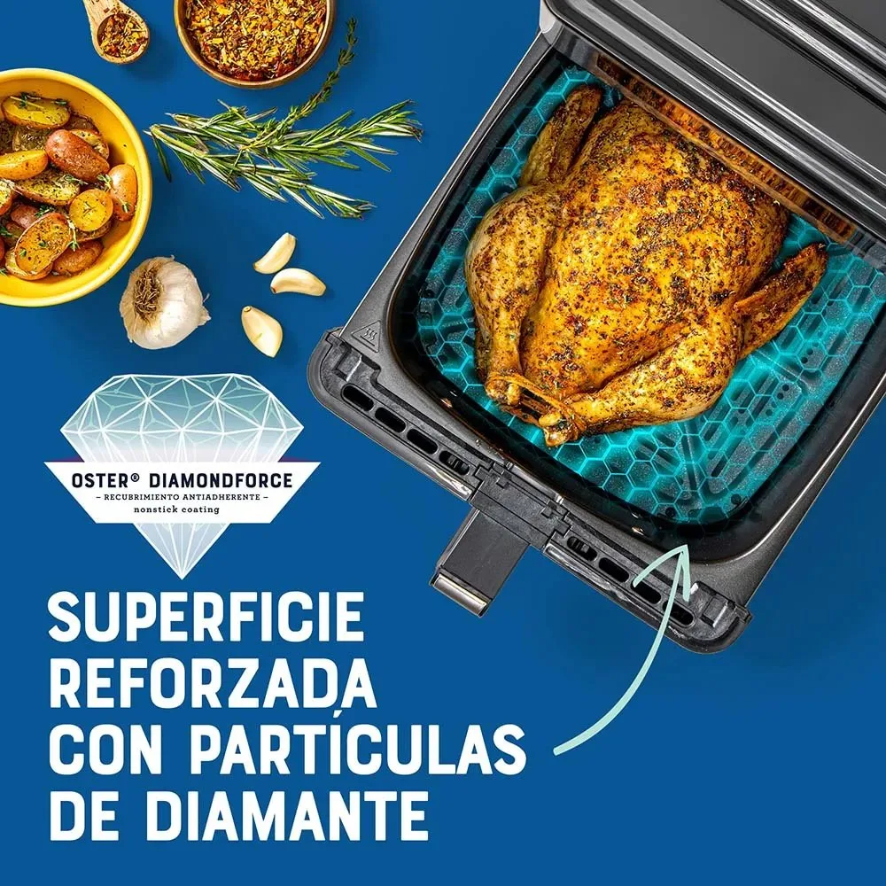 Freidora de Aire Digital Oster® de 9L con Recubrimiento DiamondForce CKSTAF90D 8