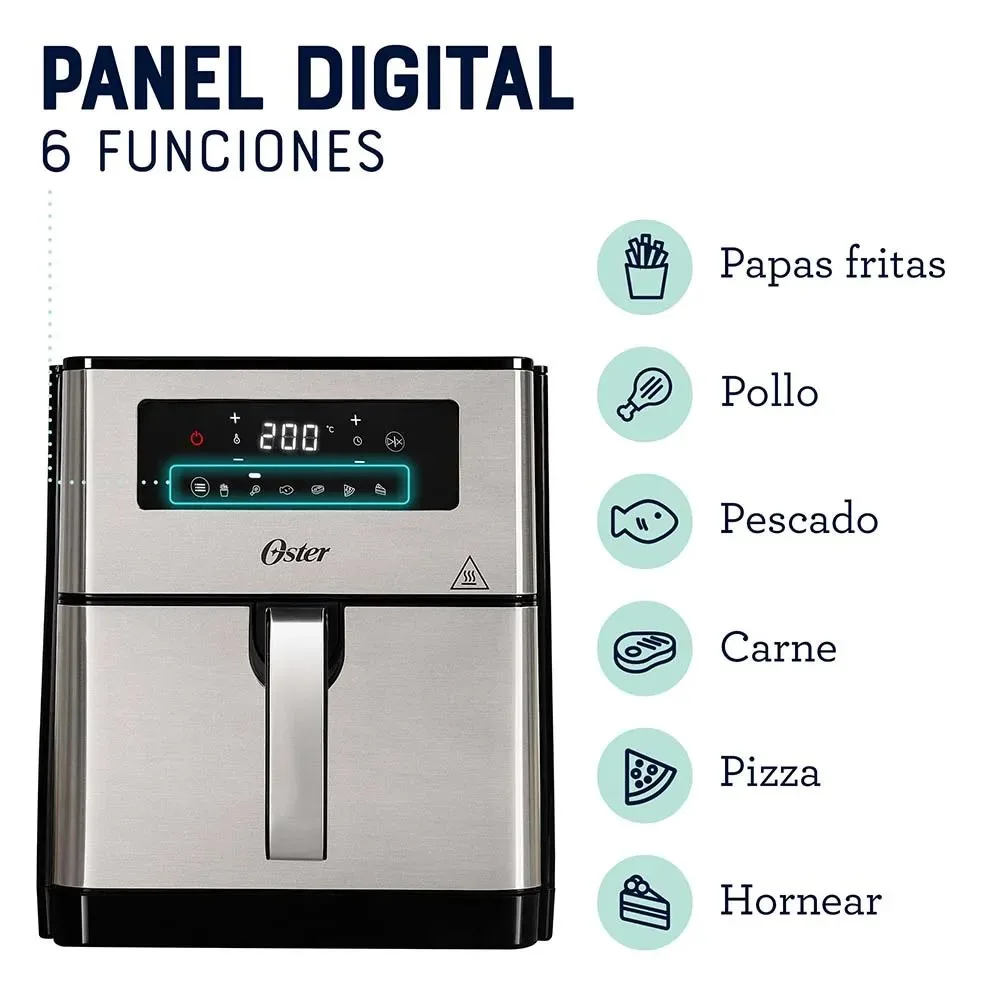 Freidora de Aire Digital Oster® de 9L con Recubrimiento DiamondForce CKSTAF90D
