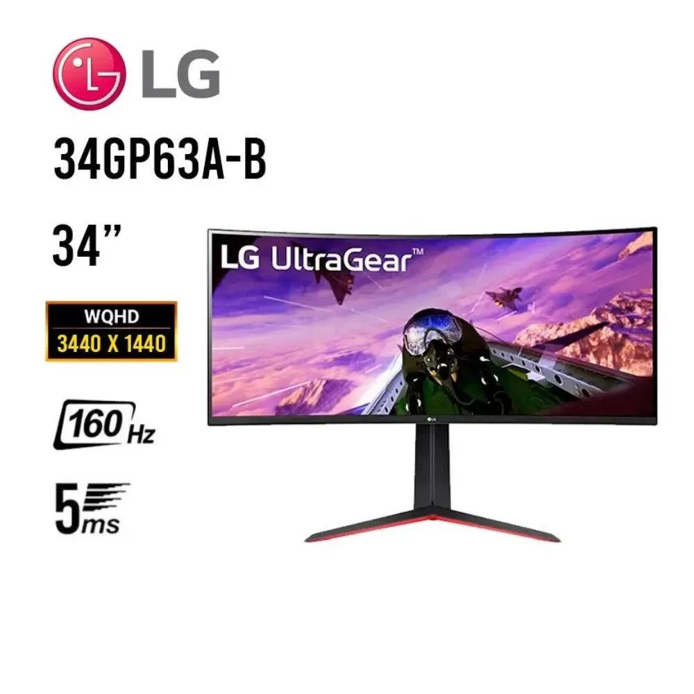 Monitor Curvado UltraWide LG 34GP63A B QHD 3440x1440 160Hz Ideal para Juegos 3