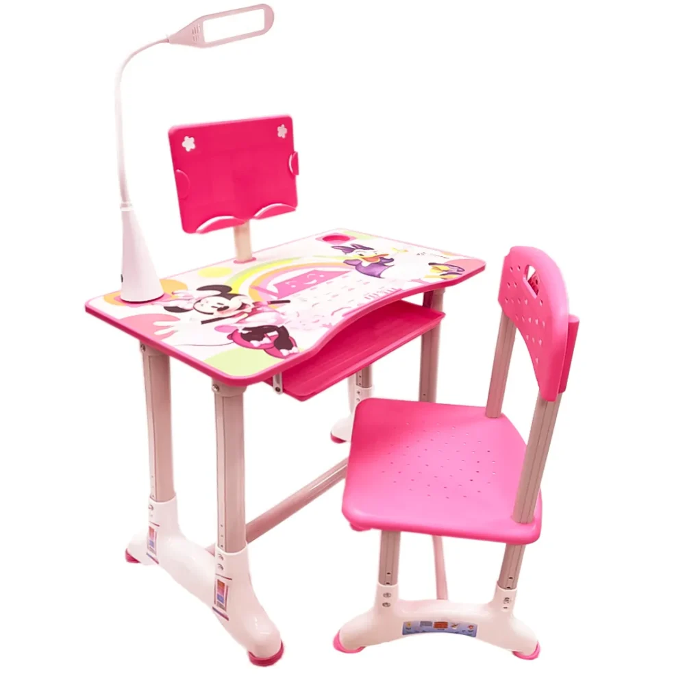 Set Escritorio Infantil Silla Lampara LED Diseno Minnie Mouse