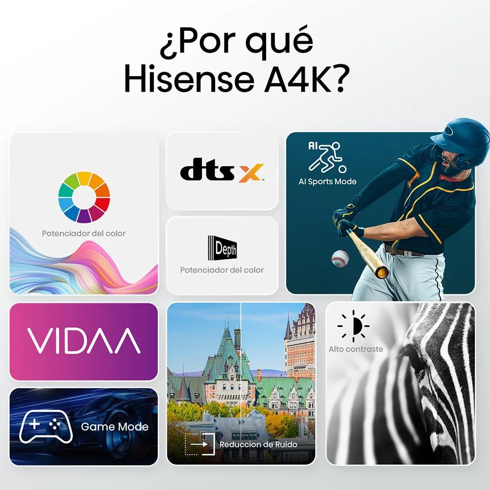 Televisor Hisense HD con Tecnologia Nature Color Enhancer y Audio DTS Virtual X 32A4K 4