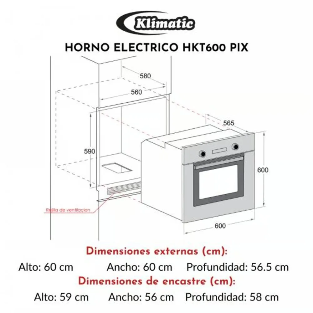 horno-empotrable-electrico-klimatic-hkt600-pix-7-funciones-grill-turbo-ventilador-timer-automatico-y-luz-interior-3.jpg Horno Empotrable Electrico Klimatic HKT600 PIX 7 Funciones Grill Turbo Ventilador Timer Automatico y Luz Interior 3