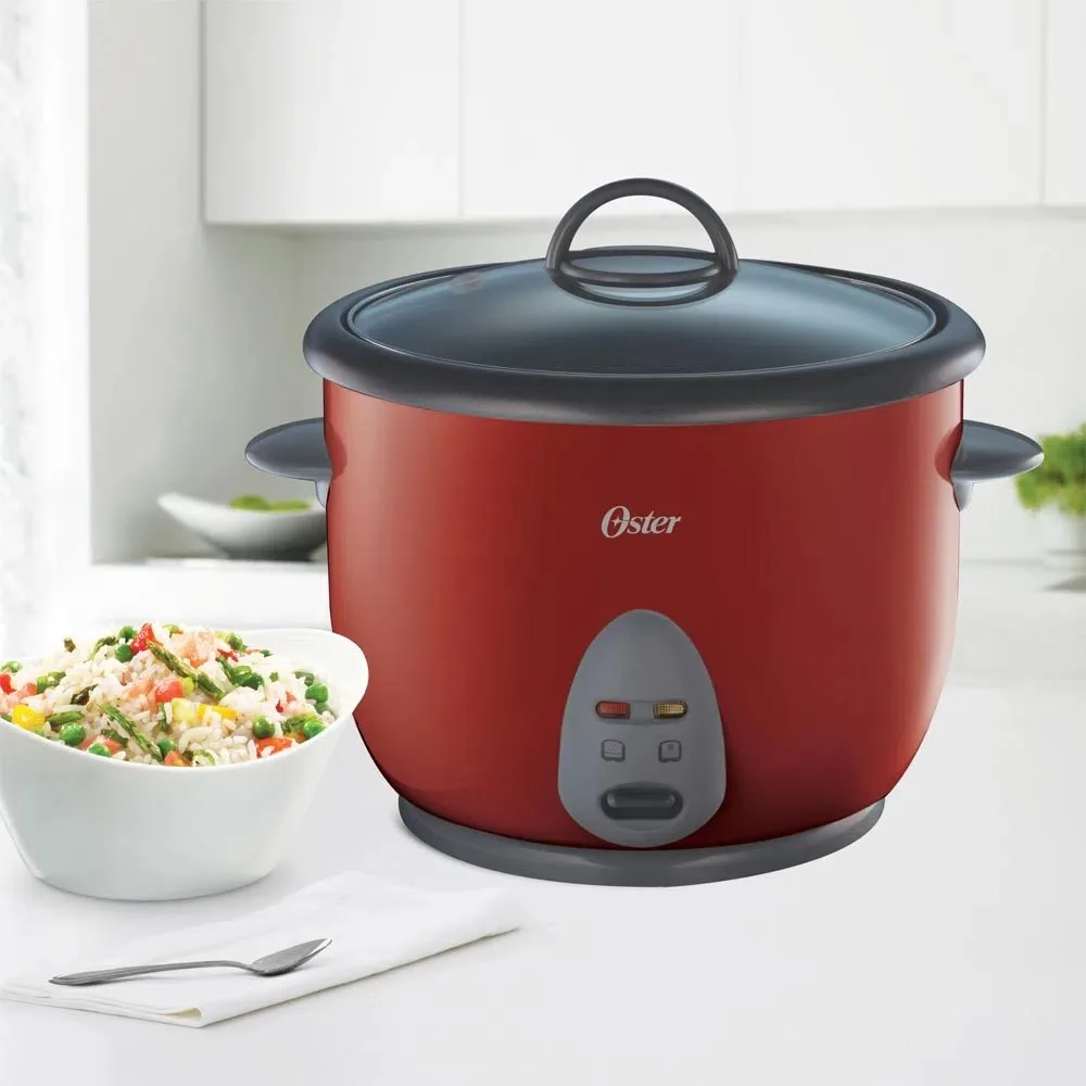 Olla Arrocera Oster 1.8L CKSTRC1700R – Rojo con Tazon Antiadherente Funcion Automatica y Tapa de Vidrio Refractario 2