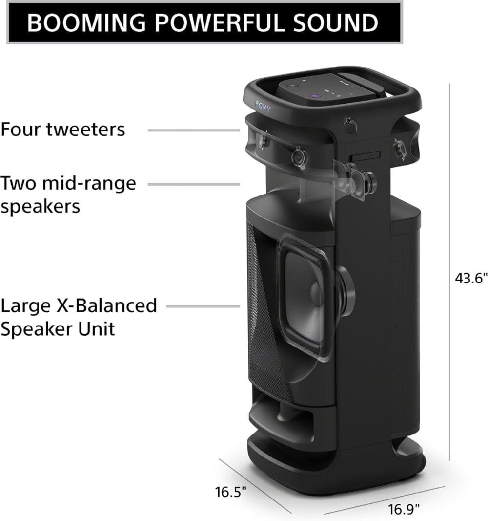 Parlante Bluetooth Sony ULT TOWER 10 con graves potentes luces de fiesta 360° microfono inalambrico y conexion multipunto 4