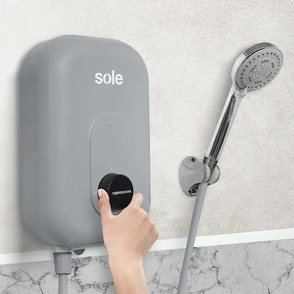 Rapiducha Electrica Sole Turbo High 5500W Gris SOLRD5500TMC – Agua Caliente Instantanea con Tecnologia Turbo y 5 Sistemas de Seguridad