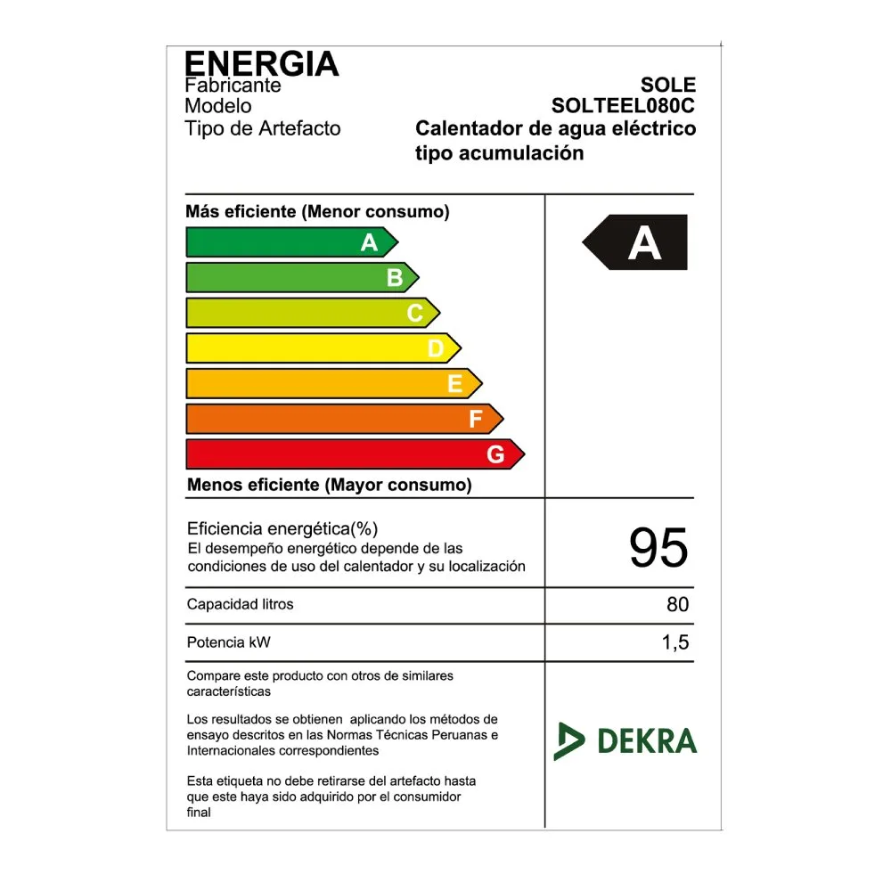 Terma Electrica SOLE SOLTEEL080C 80L Eficiencia Seguridad y Confort en un Solo Producto 3