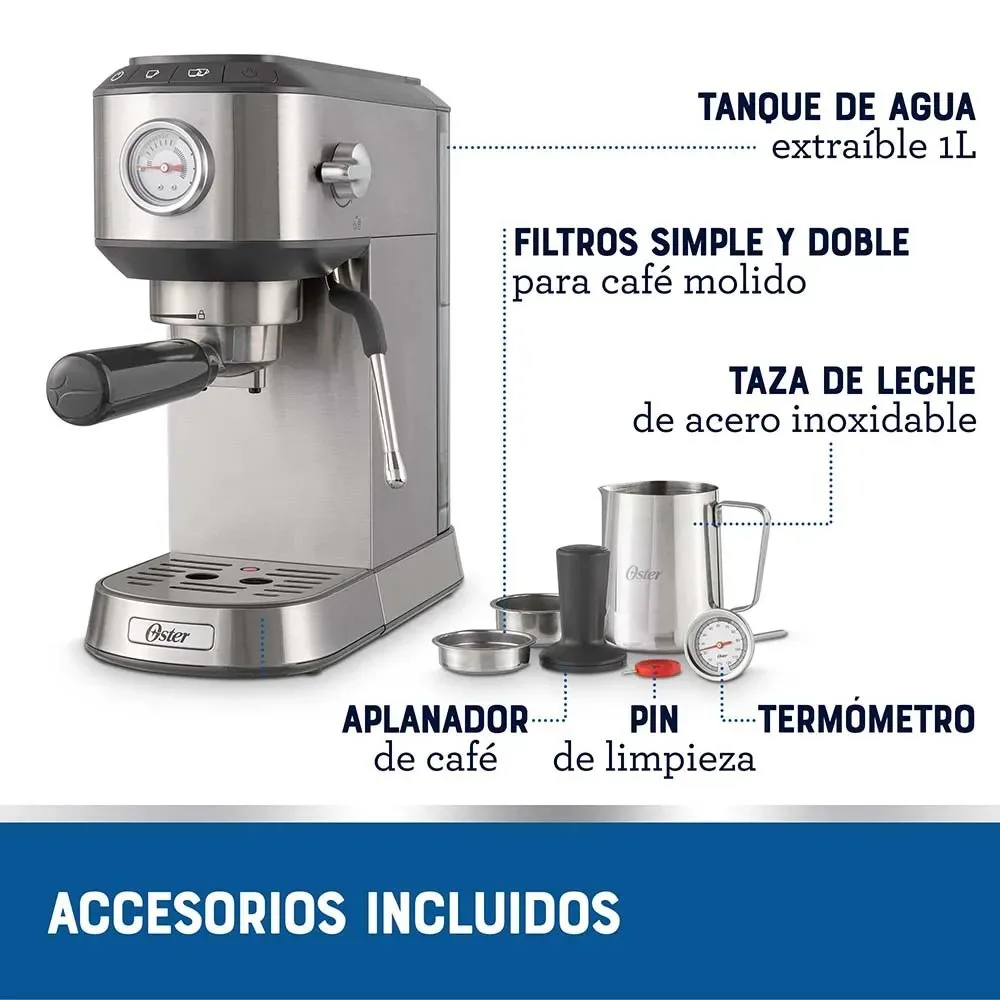 Cafetera Compacta de Espresso Oster® BVSTEM7200 – Calidad y Estilo en Cada Taza 9