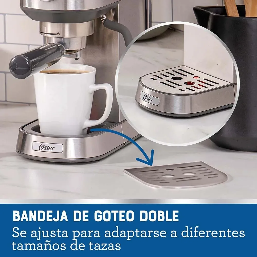 Cafetera Compacta de Espresso Oster® BVSTEM7200 – Calidad y Estilo en Cada Taza