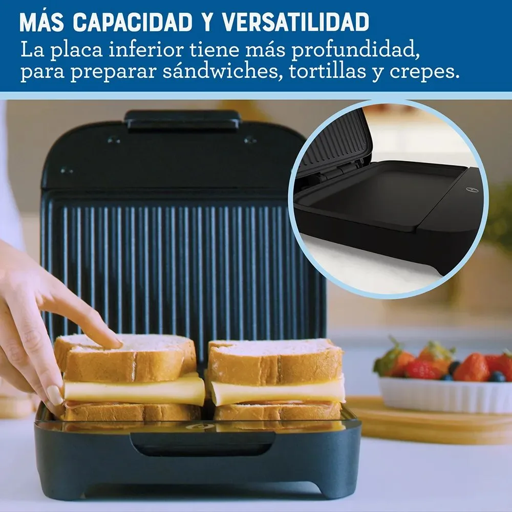 Sandwichera Oster® Compacta con Platos Hondos y Sistema Quick Lock – Capacidad Mejorada para Sandwiches Tortillas y Crepes CKSTSM400 053 2